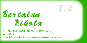 bertalan mikola business card